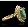 Image 2 : 14KT Yellow Gold 3.10ct Emerald and Diamond Ring