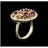 Image 3 : 14KT Yellow Gold 1.80ctw Ruby and Diamond Ring