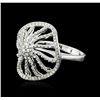 Image 2 : 14KT White Gold 0.90ctw Diamond Ring