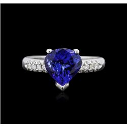 2.82ct Tanzanite and Diamond Ring - 14KT White Gold