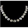 Image 1 : Tahitian Cultured Pearl Necklace with 14KT White Gold Diamond Clasp