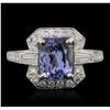 Image 1 : 14KT White Gold 2.18ct Tanzanite and Diamond Ring
