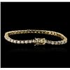 Image 2 : 14KT Yellow Gold 5.01ctw Diamond Tennis Bracelet