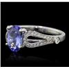 Image 2 : 14KT White Gold 1.45ct Tanzanite and Diamond Ring