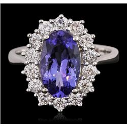 14KT White Gold 2.77ct Tanzanite and Diamond Ring