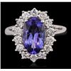 Image 1 : 14KT White Gold 2.77ct Tanzanite and Diamond Ring