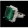 Image 2 : 14KT White Gold 10.52ct Emerald and Diamond Ring
