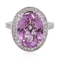 14KT White Gold 8.52ct Pink Tourmaline and Diamond Ring