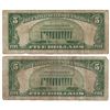 Image 2 : 1953 $5 Bill Currency Lot of 2