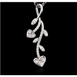 18KT White Gold 0.68ctw Diamond Pendant With Chain