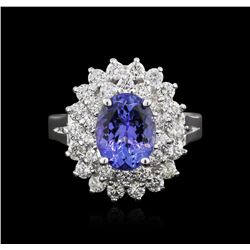 14KT White Gold 2.37ct Tanzanite and Diamond Ring