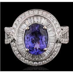 18KT White Gold 2.45ct Tanzanite and Diamond Ring