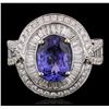 Image 1 : 18KT White Gold 2.45ct Tanzanite and Diamond Ring