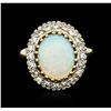 Image 1 : 14KT Yellow Gold 2.50ct Opal and Diamond Ring