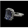 Image 2 : 14KT White Gold 5.01ct Tanzanite and Diamond Ring