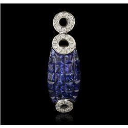 14KT White Gold 1.76ctw Sapphire and Diamond Pendant