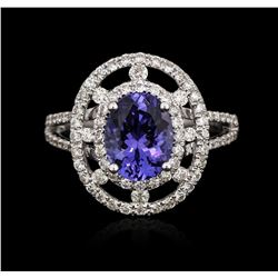 14KT White Gold 2.01ct Tanzanite and Diamond Ring