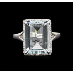 5.30ct Aquamarine and Diamond Ring - 14KT White Gold