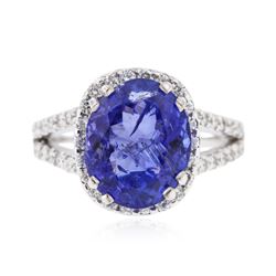 14KT White Gold 5.00ct Tanzanite and Diamond Ring