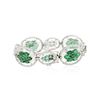 Image 2 : 14KT White Gold 14.01ctw Emerald and Diamond Bracelet