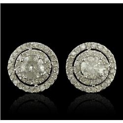 14KT White Gold 2.88ctw Diamond Earrings