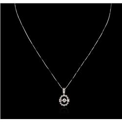 14KT White Gold 1.00ctw Diamond Pendant With Chain