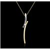 Image 2 : 14KT Two-Tone Gold 0.07ct Diamond Pendant With Chain