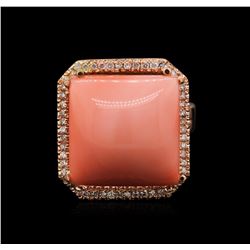 15.11ct Pink Coral and Diamond Ring - 14KT Rose Gold