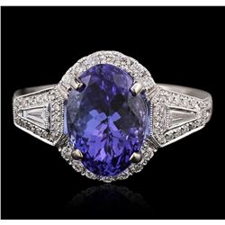 18KT White Gold 5.05ct Tanzanite and Diamond Ring