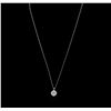 Image 2 : 14KT White Gold 0.42ctw Diamond Pendant With Chain