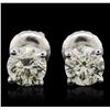 Image 1 : 14KT White Gold 1.21ctw Diamond Solitaire Earrings