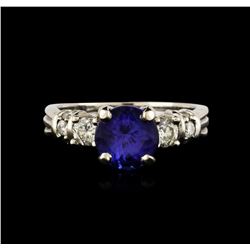 14KT White Gold 2.15ct Tanzanite and Diamond Ring