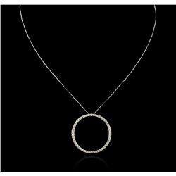 14KT White Gold 1.45ctw Diamond Pendant With Chain