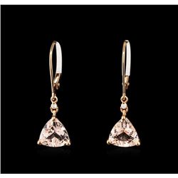 14KT Rose Gold 2.08ctw Morganite and Diamond Earrings