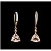 Image 1 : 14KT Rose Gold 2.08ctw Morganite and Diamond Earrings