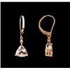 Image 2 : 14KT Rose Gold 2.08ctw Morganite and Diamond Earrings