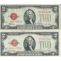 1928 $2 Currency Lot of 2