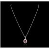 Image 2 : 14KT White Gold 1.66ct Tourmaline and Diamond Pendant