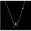 Image 2 : 14KT White Gold 0.03ct Diamond Butterfly Necklace
