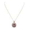 Image 1 : 14KT Rose Gold 2.16ct Tourmaline and Diamond Pendant With Chain