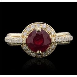 14KT Yellow Gold 1.56ct Ruby and Diamond Ring