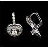 Image 2 : 14KT White Gold 1.00ctw Diamond Earrings