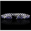 Image 3 : 14KT White Gold 9.20ctw Tanzanite and Diamond Bracelet