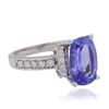 Image 2 : 14KT White Gold 3.63ct Tanzanite and Diamond Ring