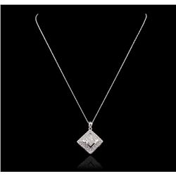 14KT White Gold 1.33ctw Diamond Pendant With Chain