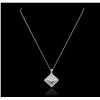Image 1 : 14KT White Gold 1.33ctw Diamond Pendant With Chain