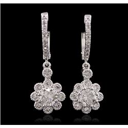 14KT White Gold 1.36ctw Diamond Earrings