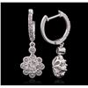 Image 2 : 14KT White Gold 1.36ctw Diamond Earrings