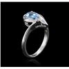 Image 3 : 14KT White Gold 1.00ct Topaz and Diamond Ring