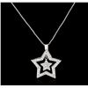 Image 1 : 14KT White Gold 0.70ctw Diamond Star Pendant With Chain